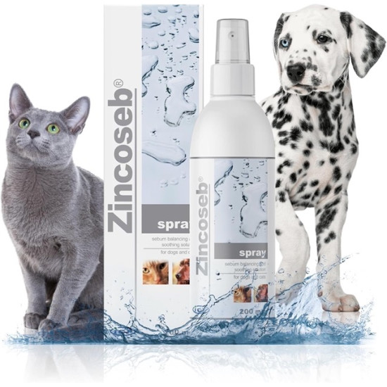 Soluție Topică pentru Calmarea și Echilibrarea Nivelului de Sebum la Câini și Pisici Zincoseb Spray, 200 ml – ICF